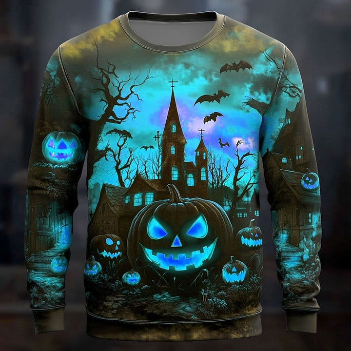 Halloween graficzny bluza z okrągłym dekoltem