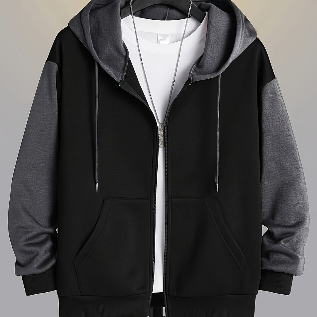 Blok kolorystyczny Zip-Up bluza z kapturem