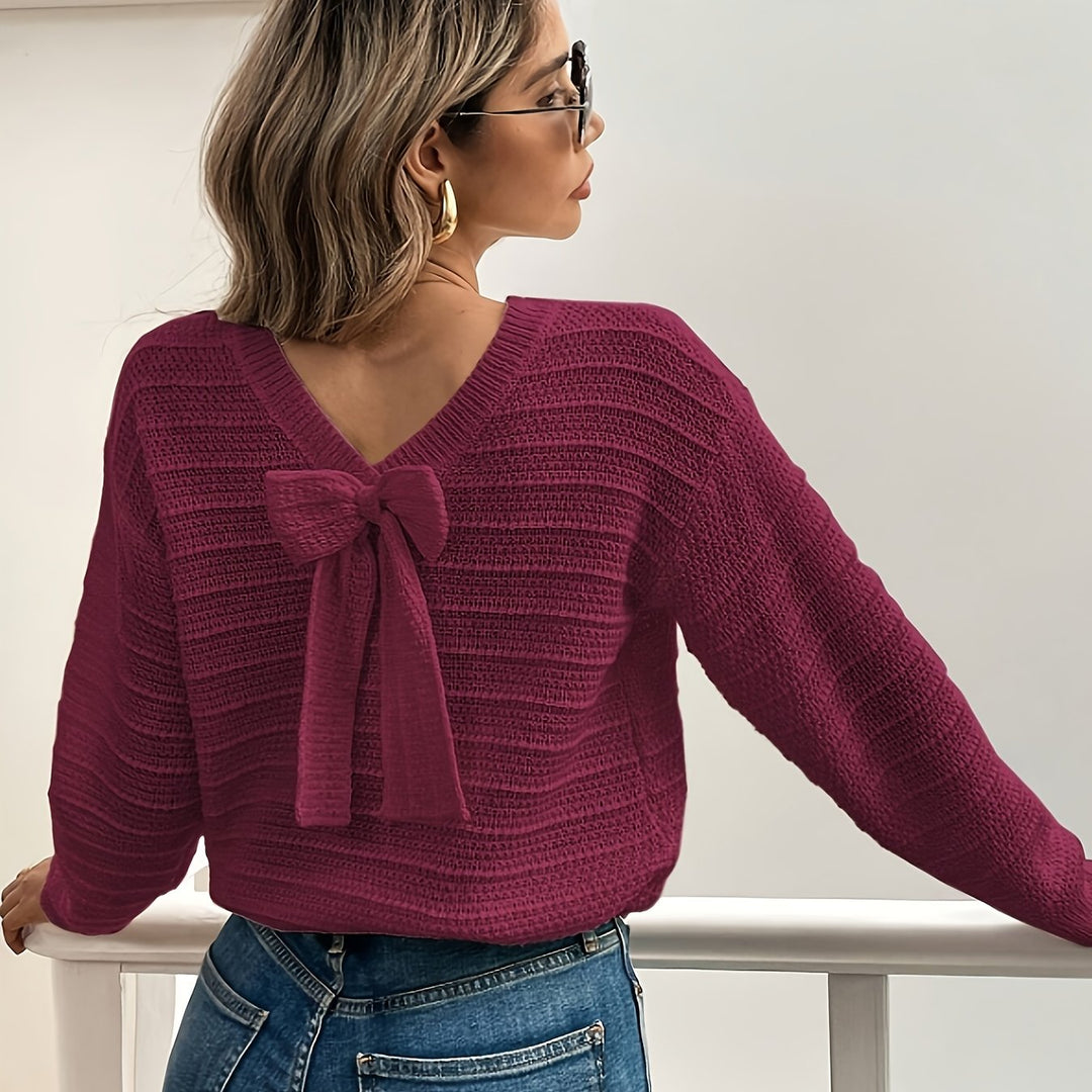 Bow-Detail dzianina sweter