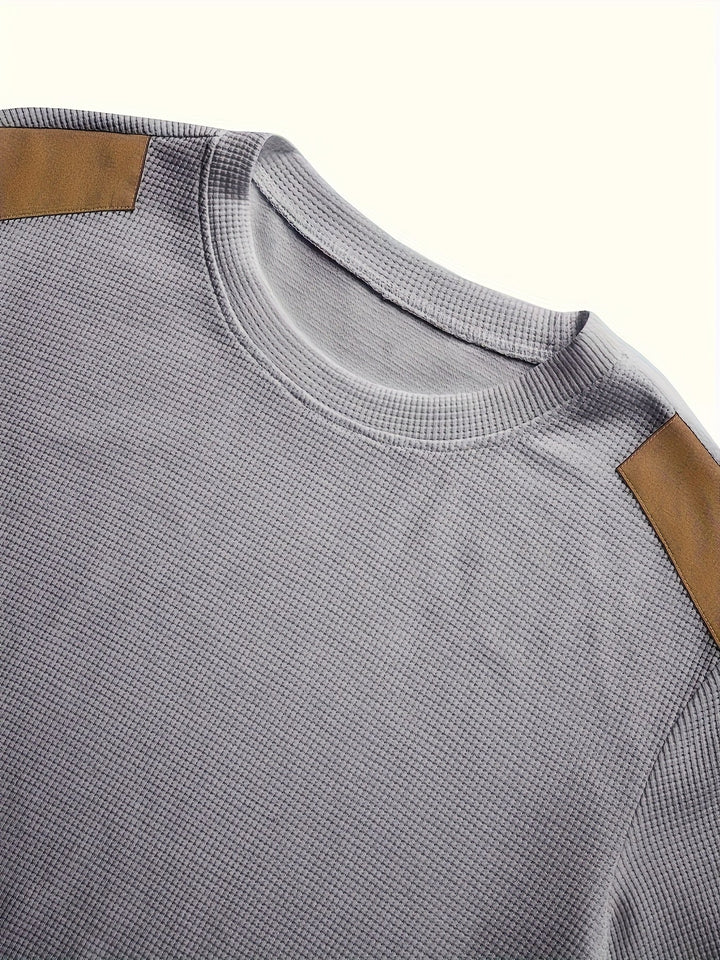 Fakturowany Elbow-Patch sweter