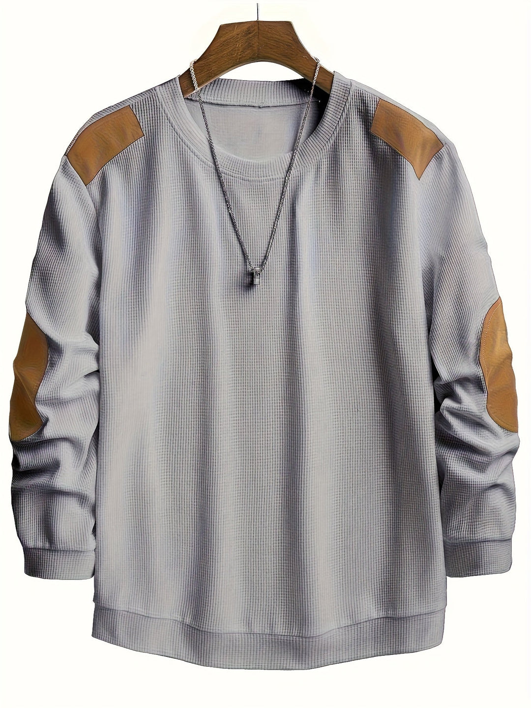 Fakturowany Elbow-Patch sweter