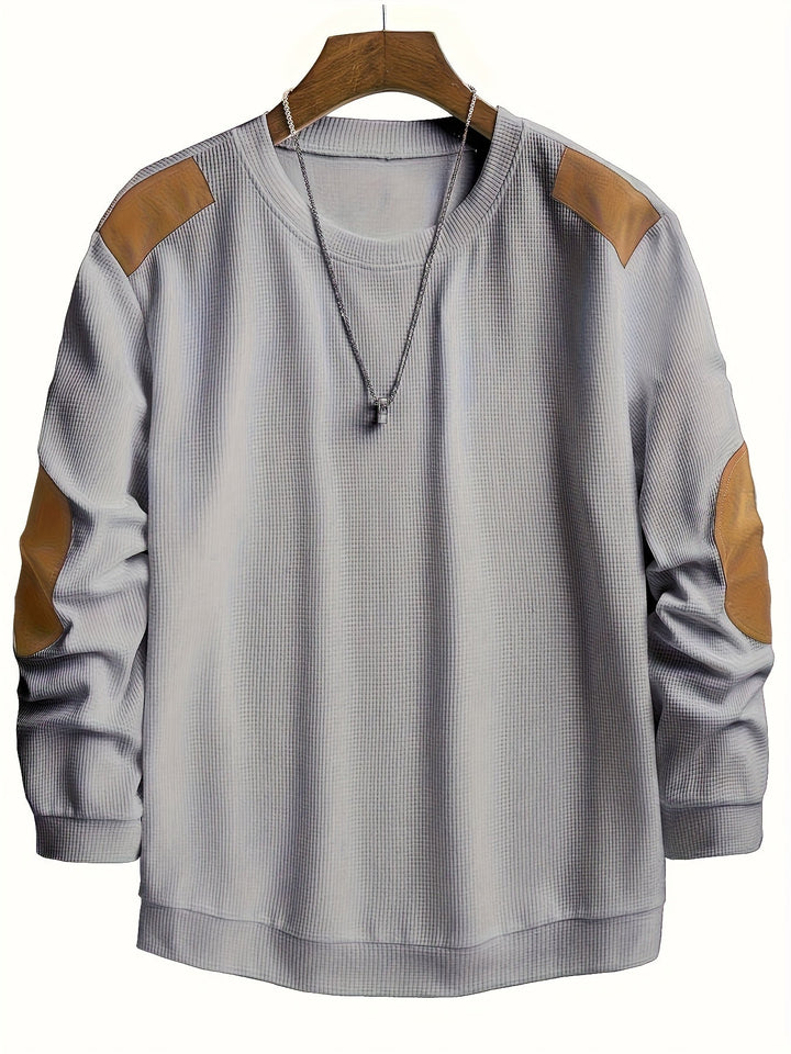 Fakturowany Elbow-Patch sweter