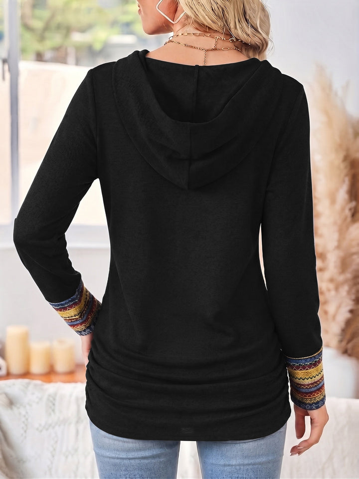 Wzorzysty Patchwork bluza z kapturem