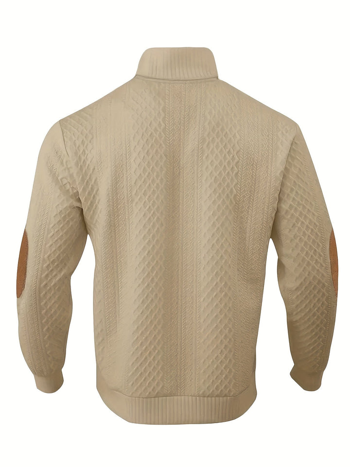 Fakturowany stójka sweter