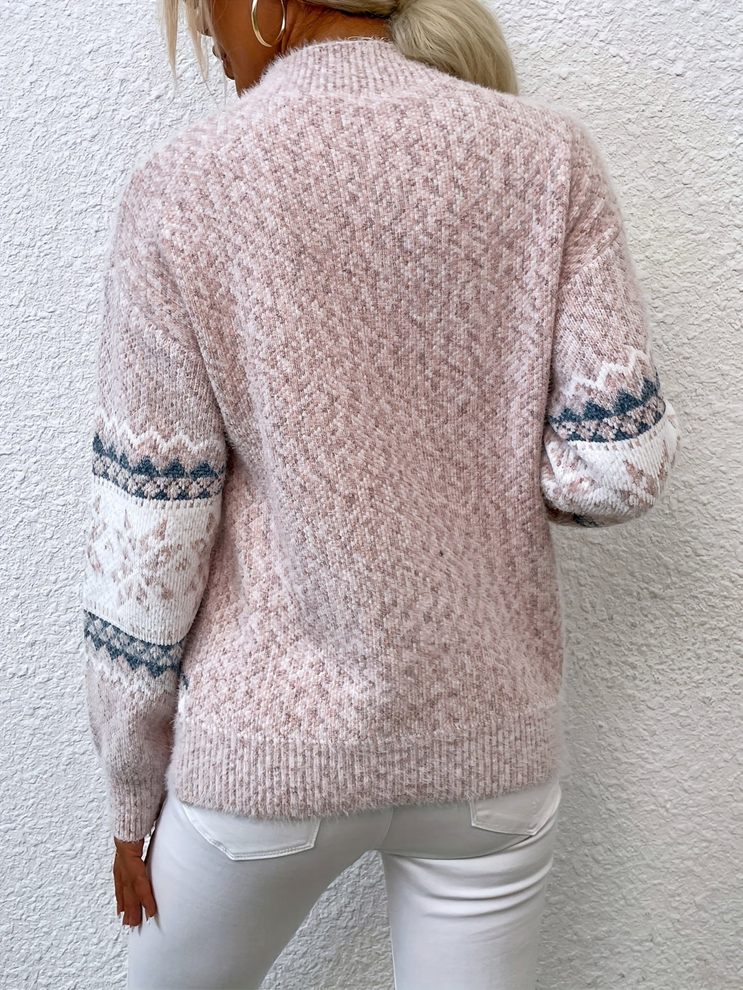 Przytulny Snowflake półgolf sweter