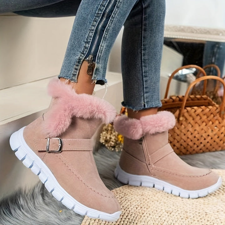Przytulny pluszowy-obszyty buty zimowe