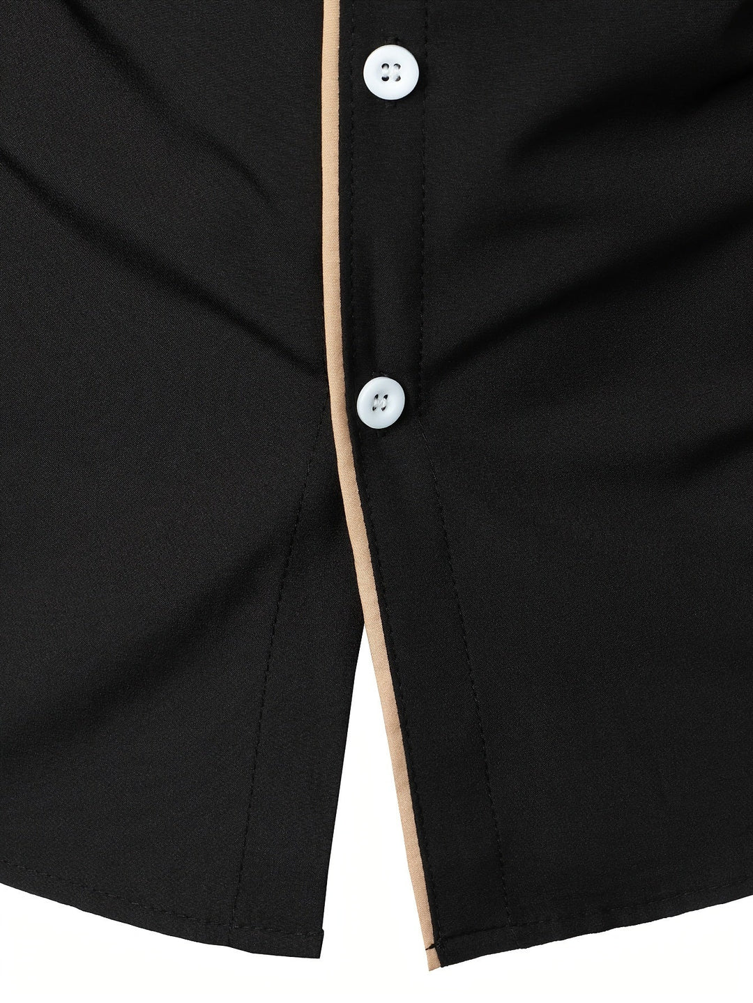 Contrast-Trim koszula z długim rękawem