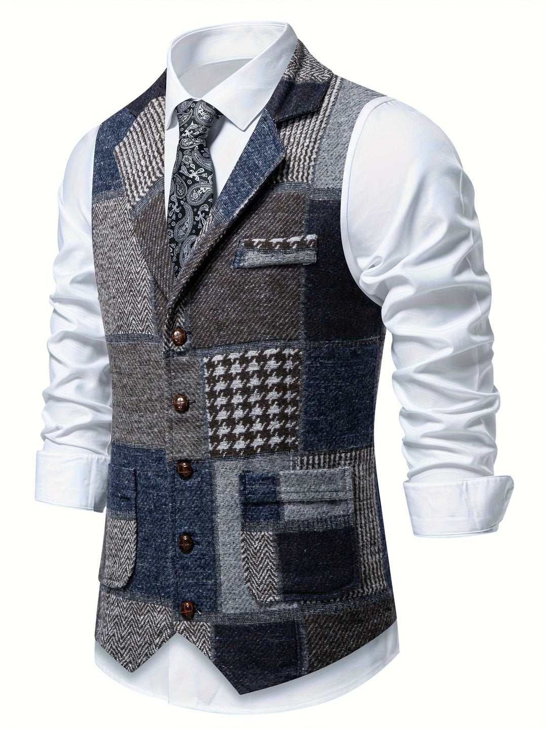 Patchwork dopasowany kamizelka