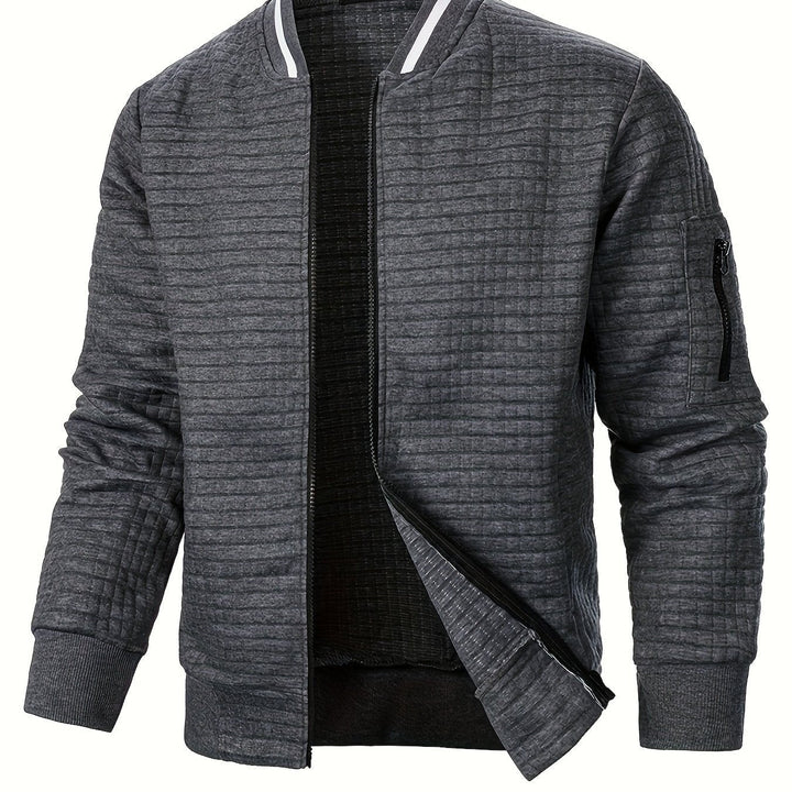 Fakturowany Zip-Up Bomber kurtka