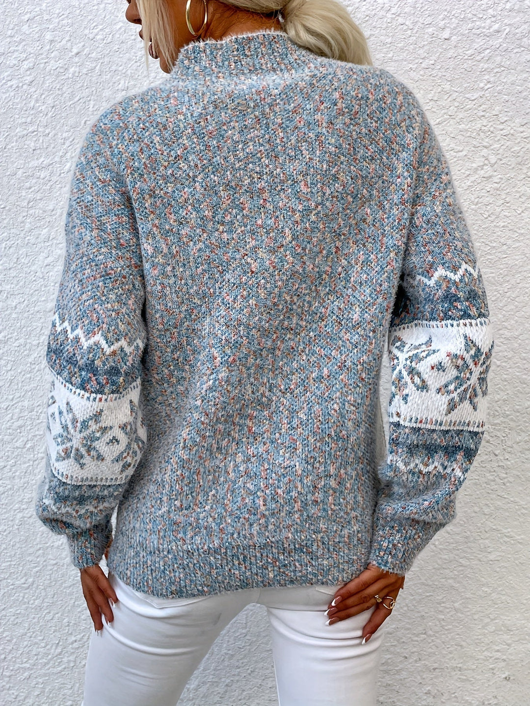 Przytulny Snowflake półgolf sweter