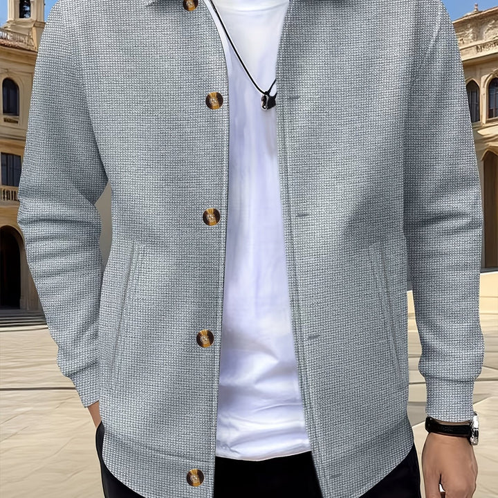 Fakturowany Button-Up kurtka