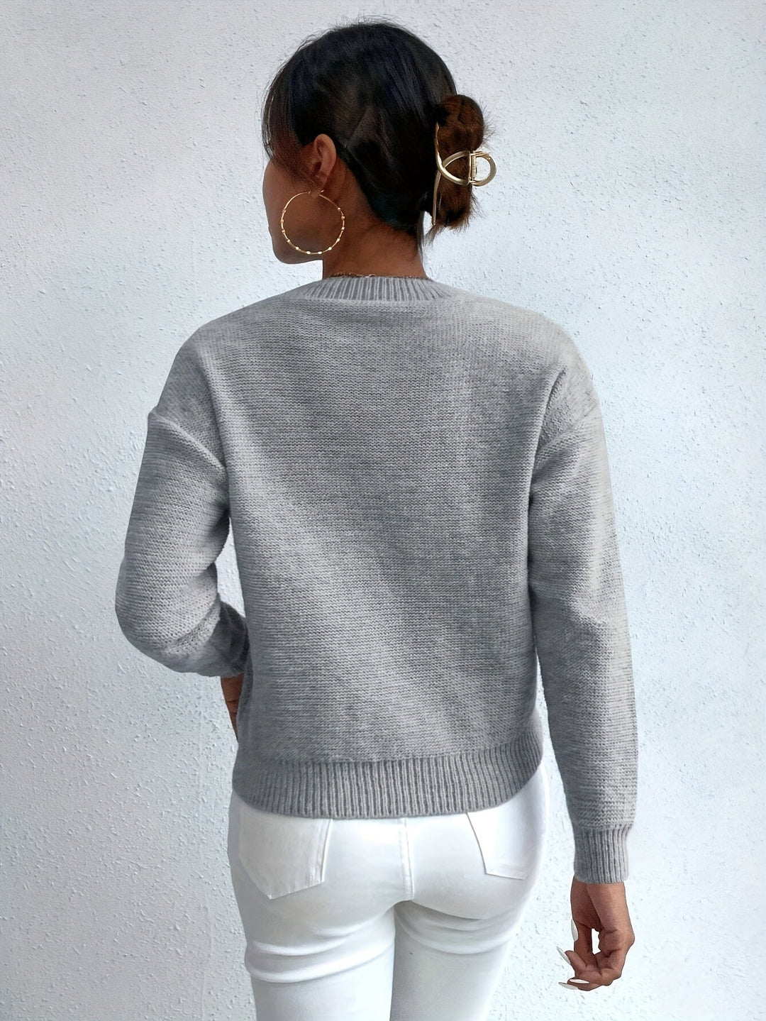 Chunky warkoczowy splot sweter