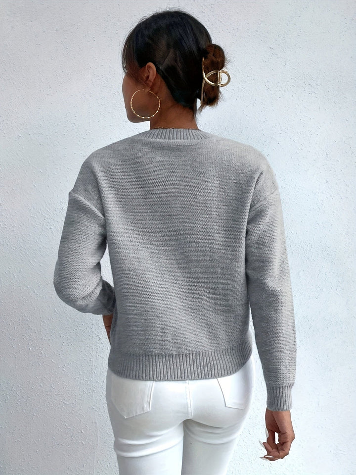 Chunky warkoczowy splot sweter