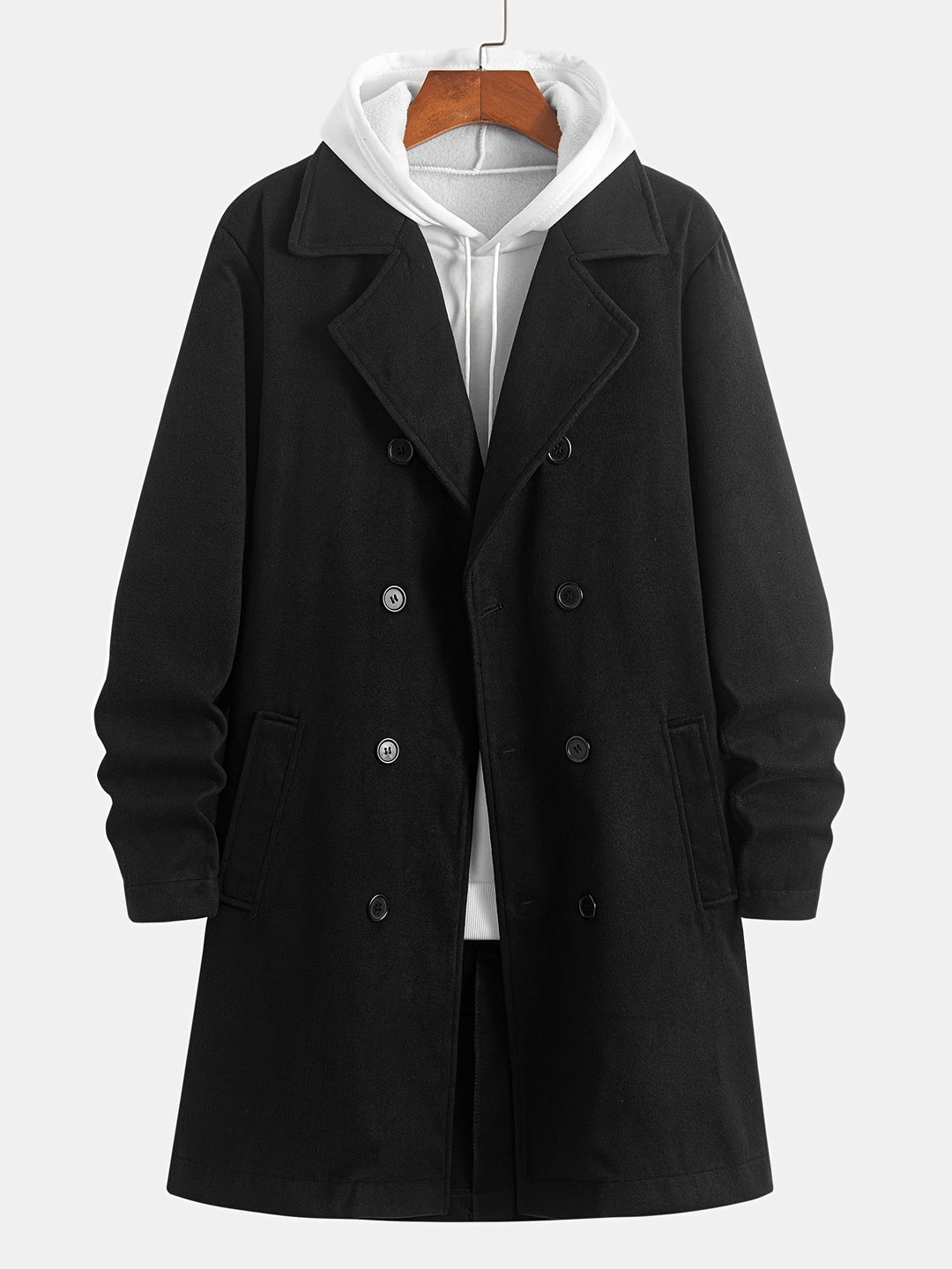 Double-Breasted dopasowany Overcoat