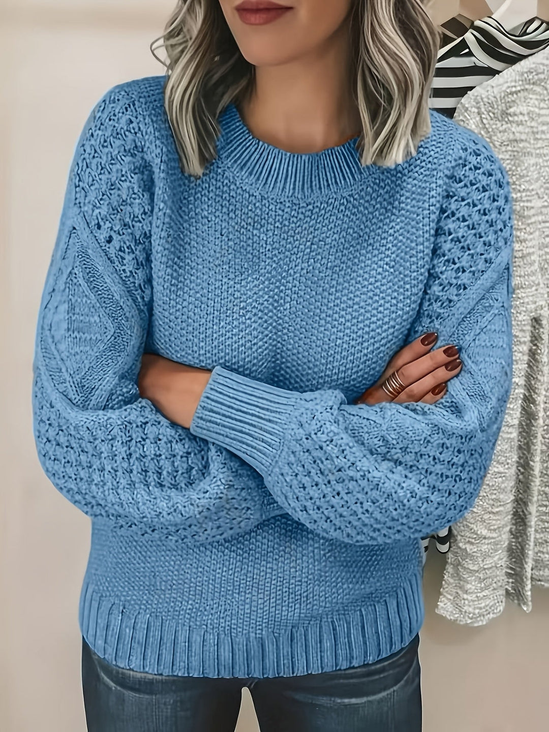 Przytulny Lantern-Sleeve sweter