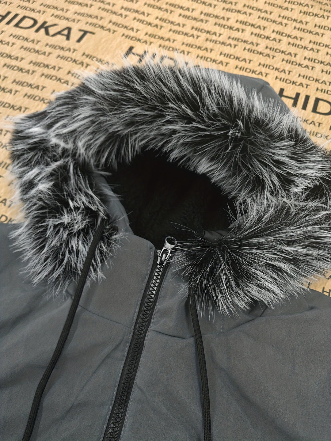 Z kapturem Mid-Length parka kurtka
