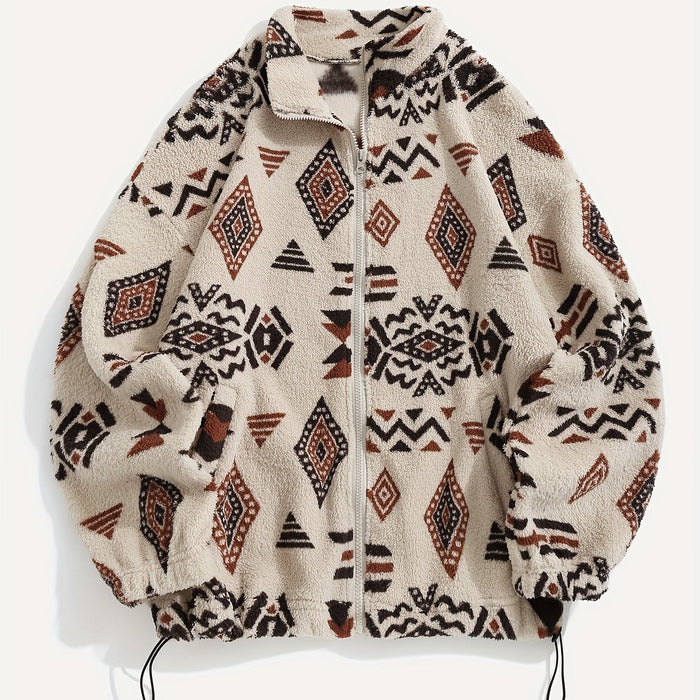 Wzorzysty Zip-Up kurtka
