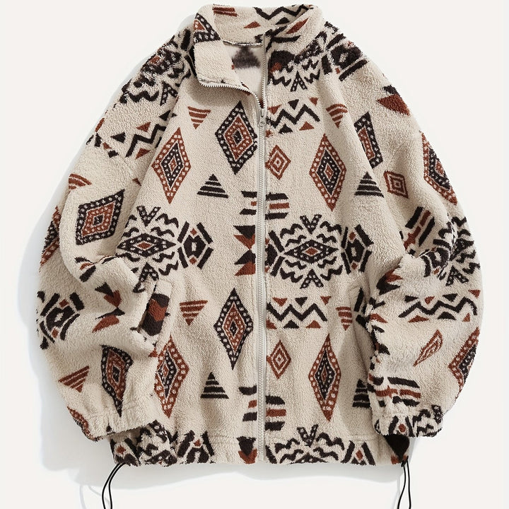 Wzorzysty Zip-Up kurtka