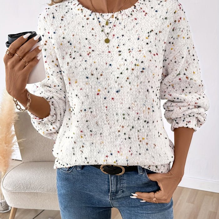 Speckled Round szyja sweter