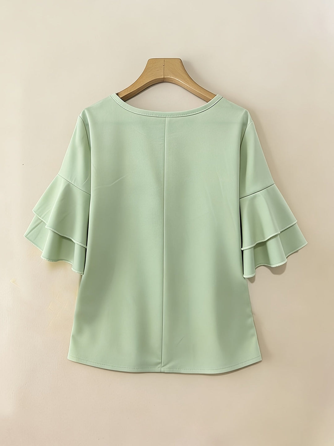 Flared-Sleeve plisowany bluzka