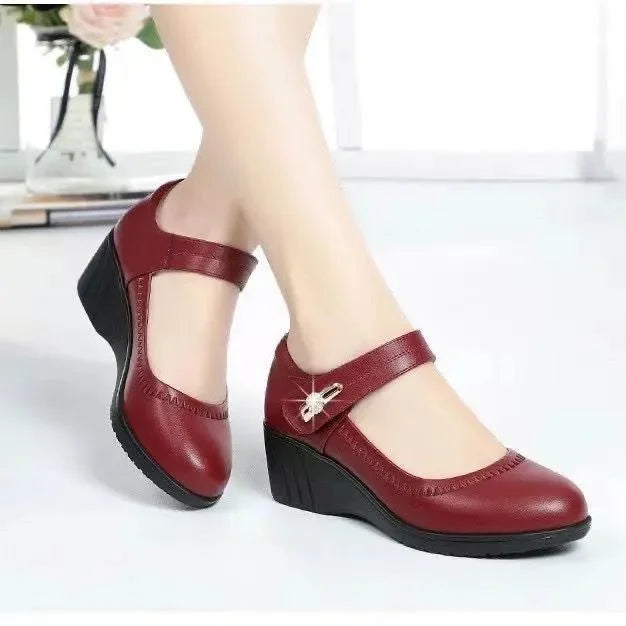 Elegancki średni-obcas komfort buty