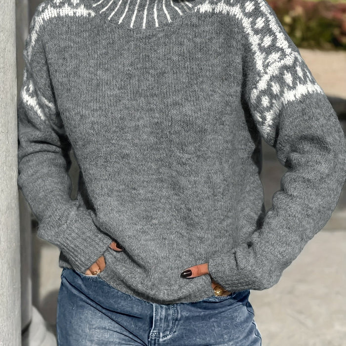 Contrast-Trim półgolf sweter