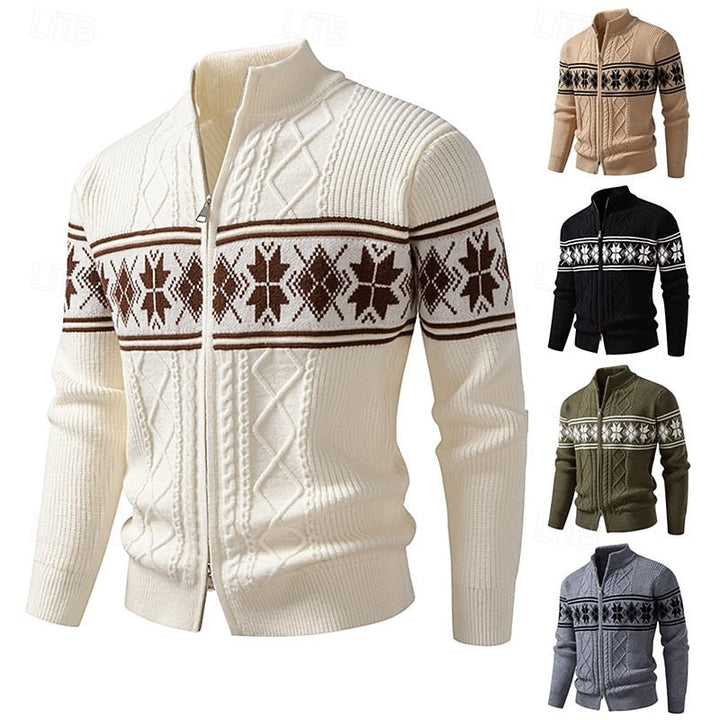 Fair Isle kardigan na zamek