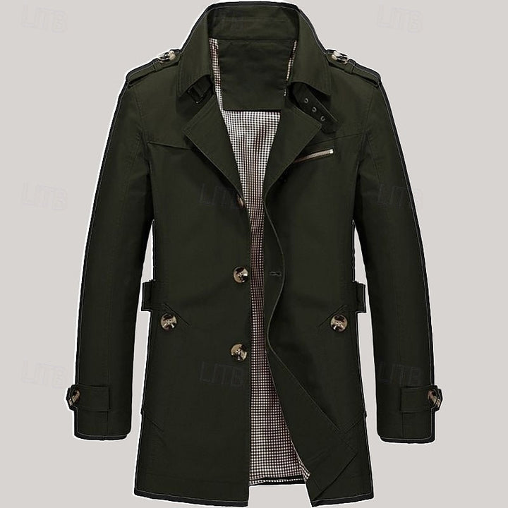 Elegancki Single-Breasted Trench płaszcz