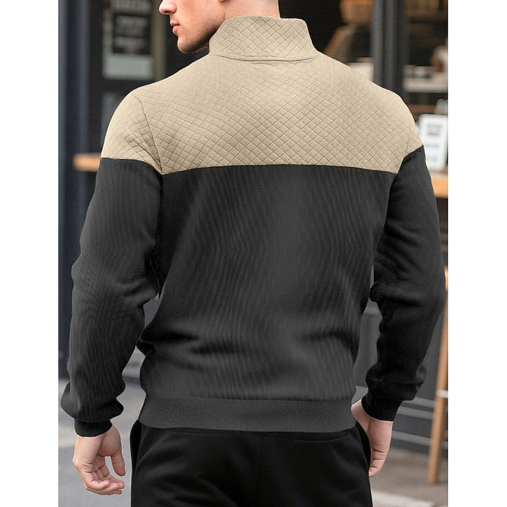 Fakturowany zamek 1/4 bluza