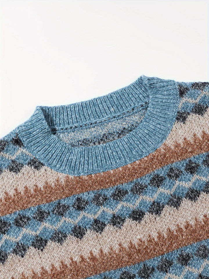 Tradycyjny wzorzysty sweter