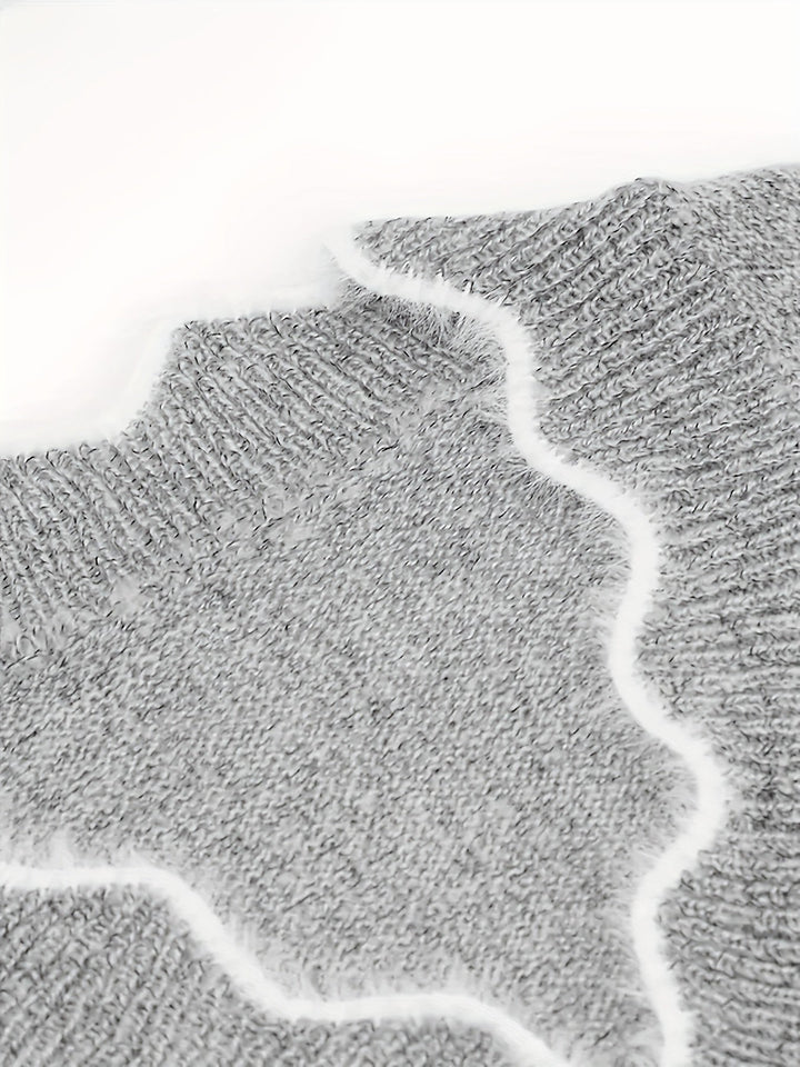 Colorblock sweter z dekoltem V