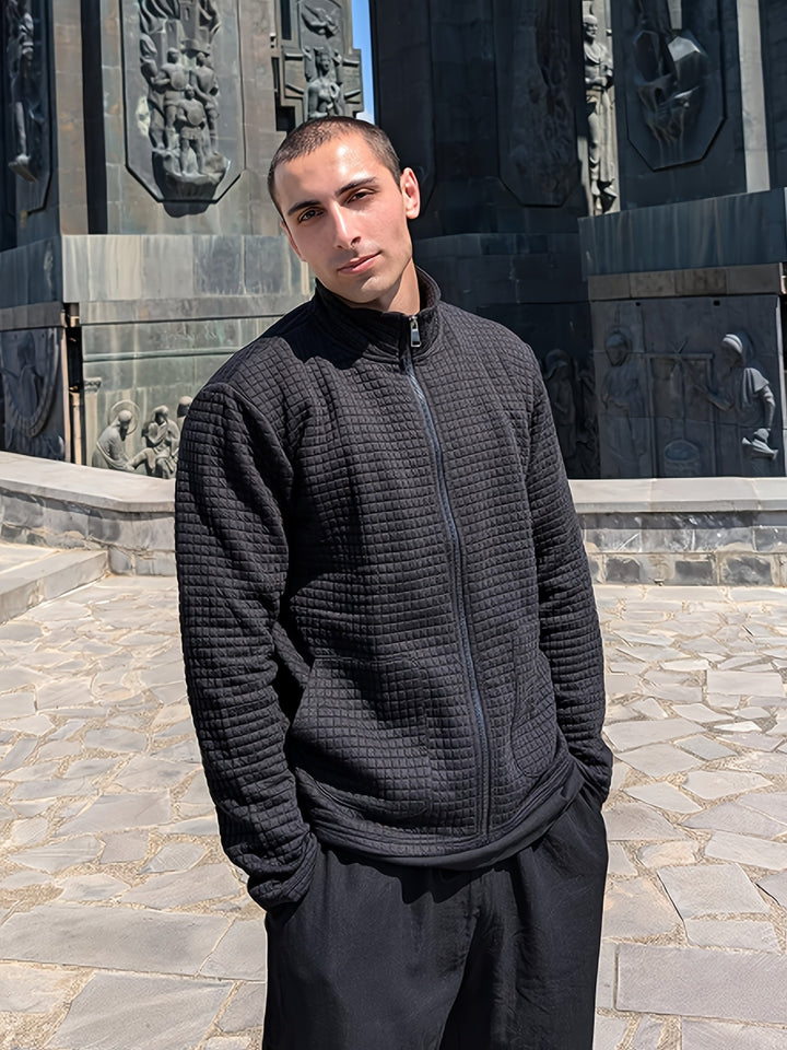 Fakturowany Zip-Up kurtka