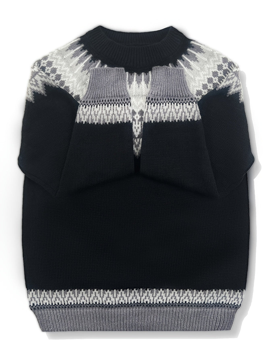 Chunky Jacquard Round szyja sweter