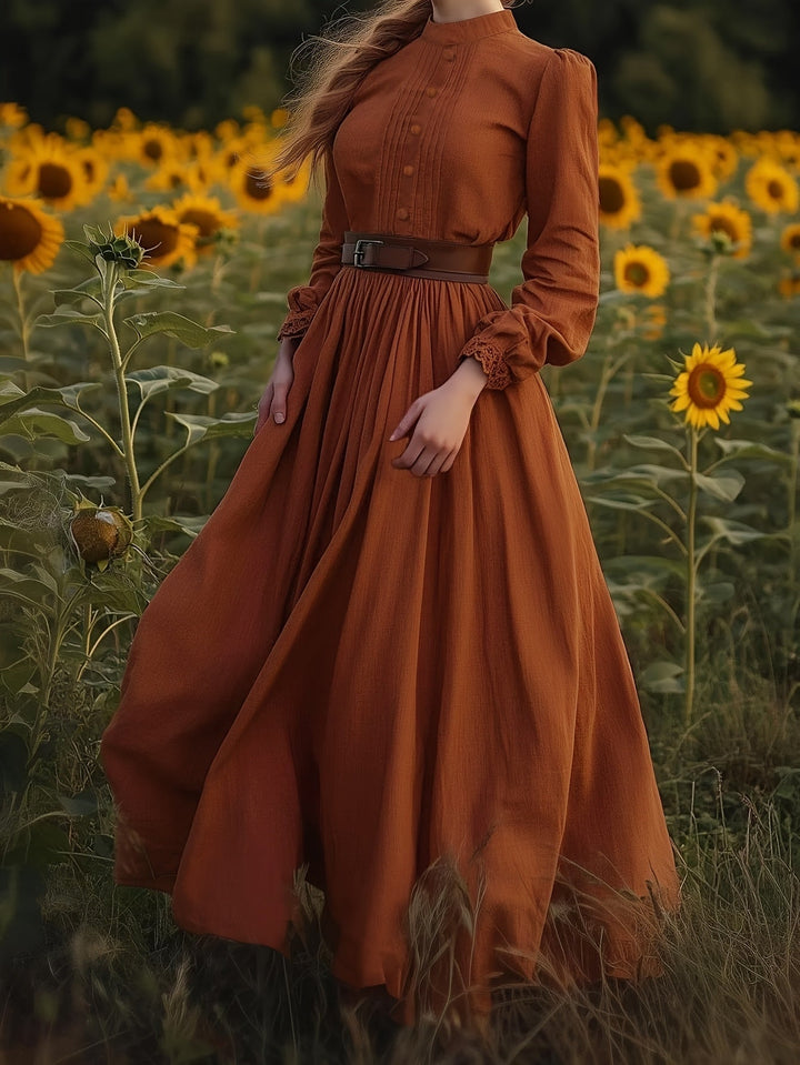 Vintage plisowany sukienka maxi