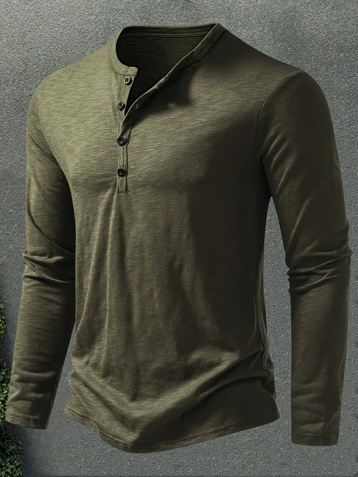 Klasyczny Button-Placket Henley