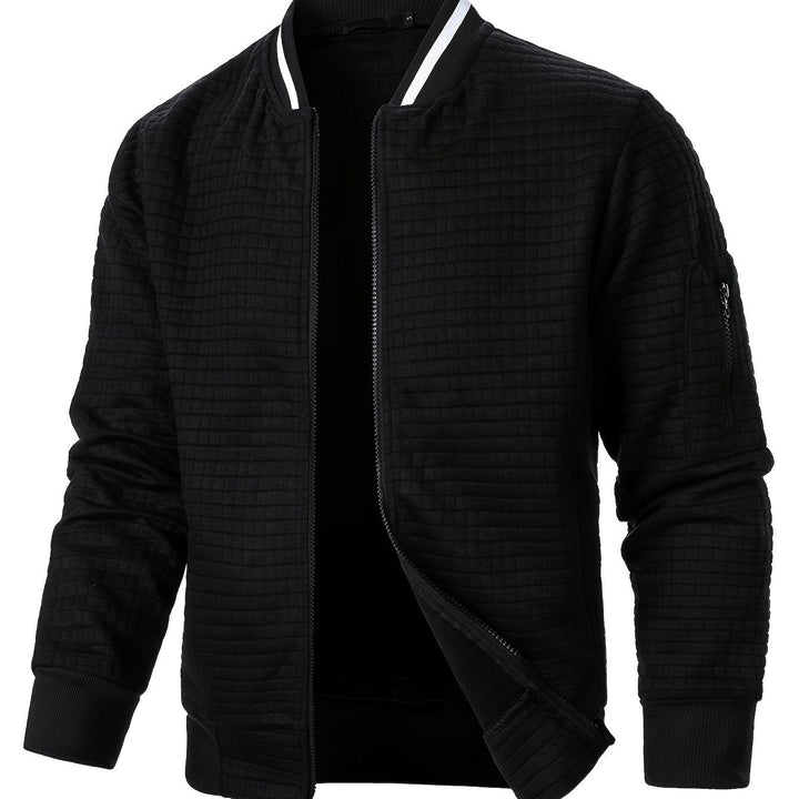 Fakturowany Zip-Up Bomber kurtka