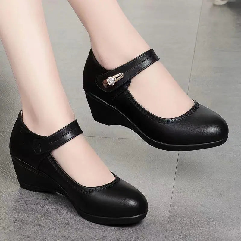 Elegancki średni-obcas komfort buty