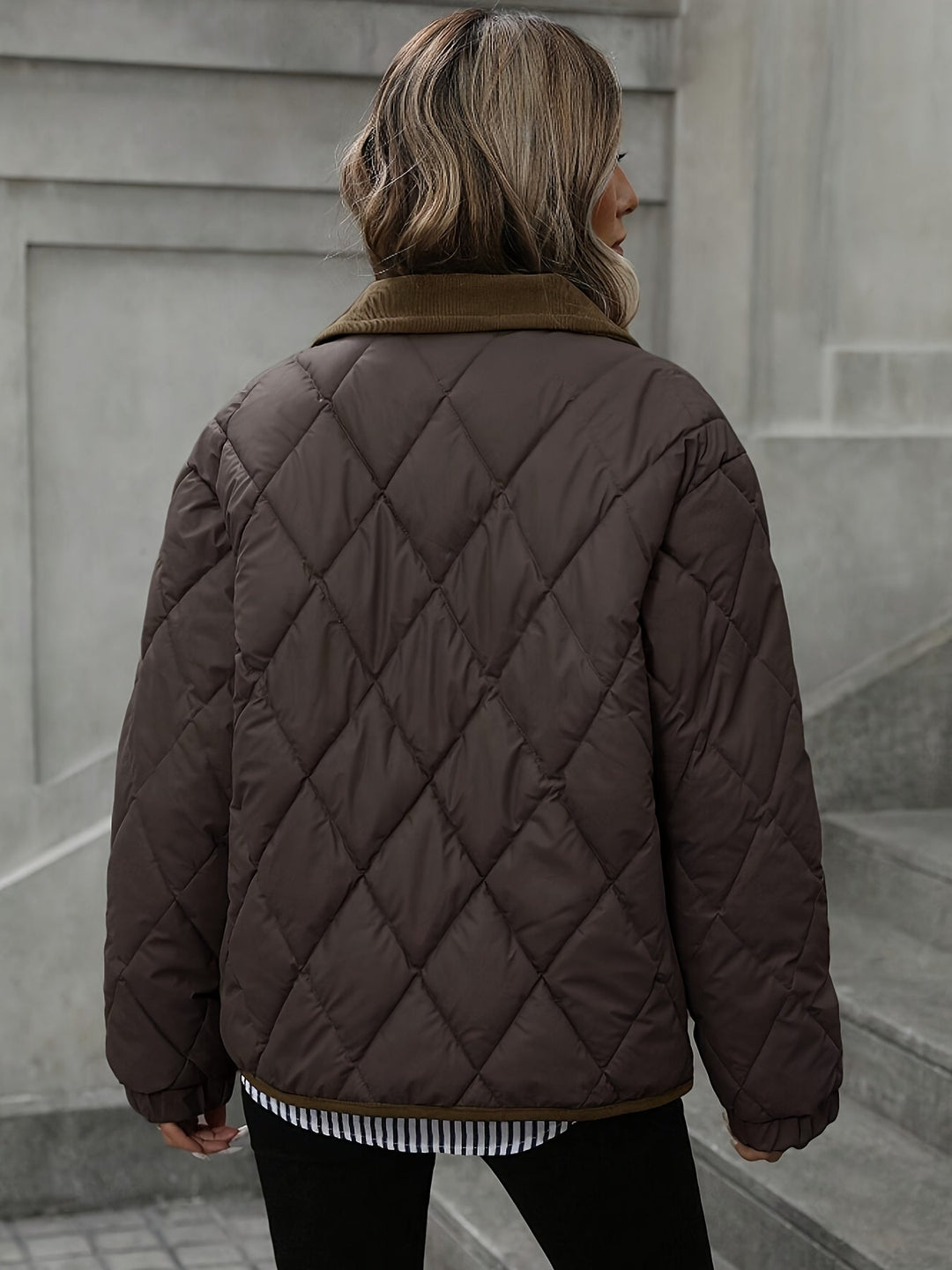 Diamond-pikowany Padded kurtka