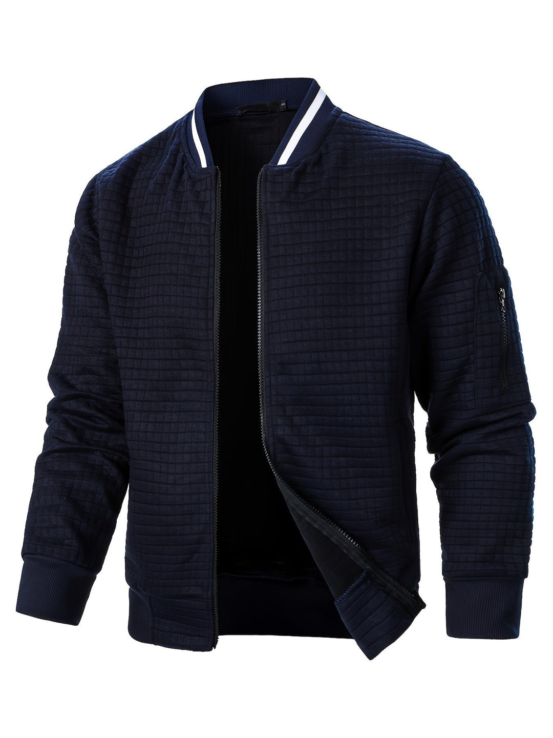 Fakturowany Zip-Up Bomber kurtka