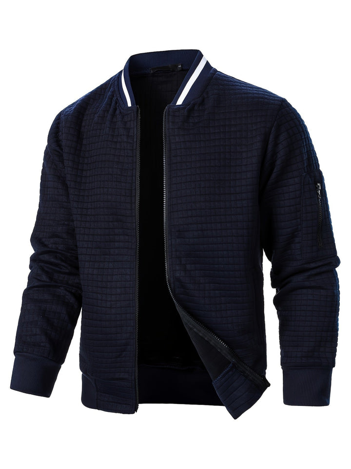 Fakturowany Zip-Up Bomber kurtka
