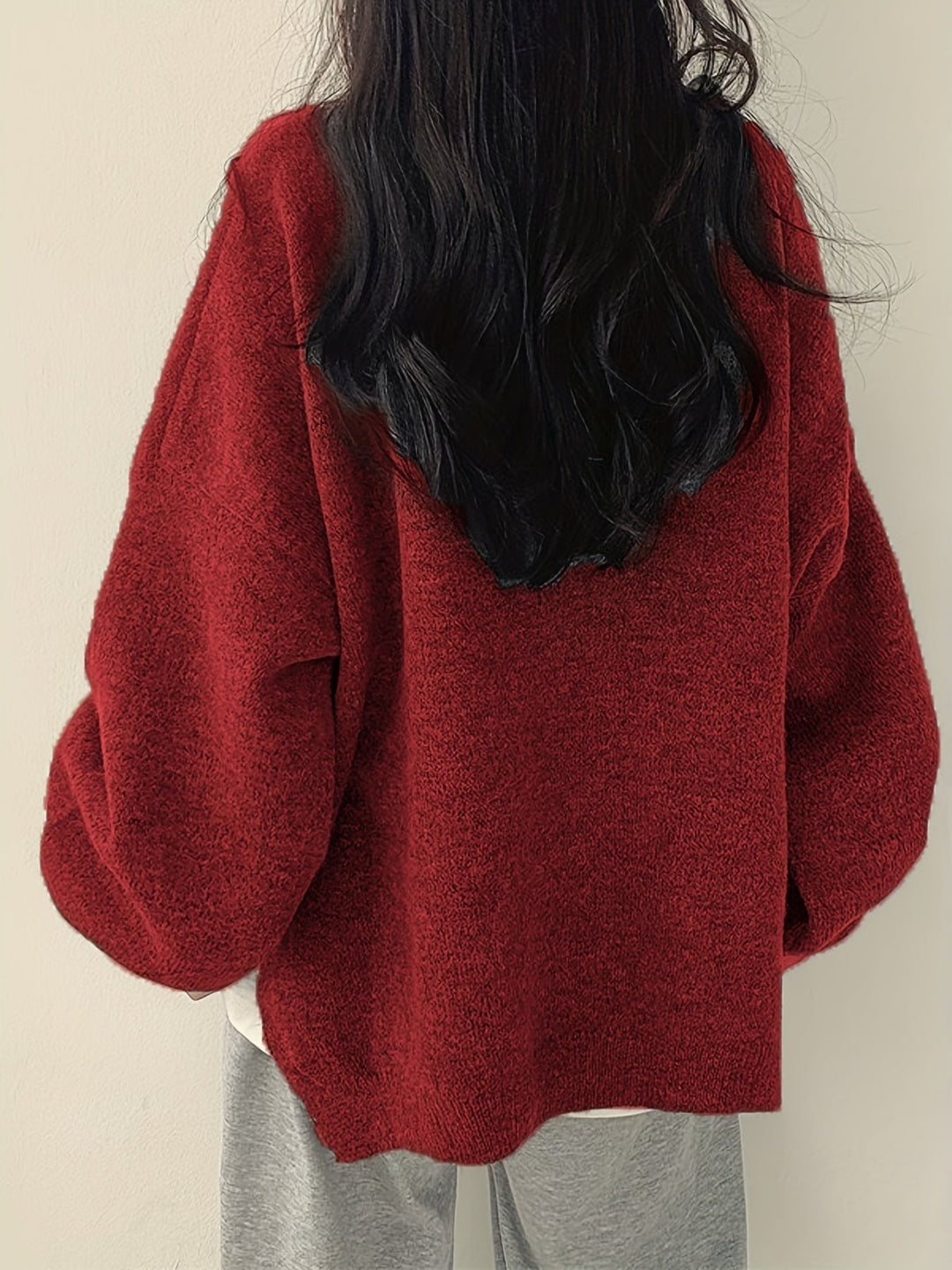 Swobodny Drop-Shoulder sweter