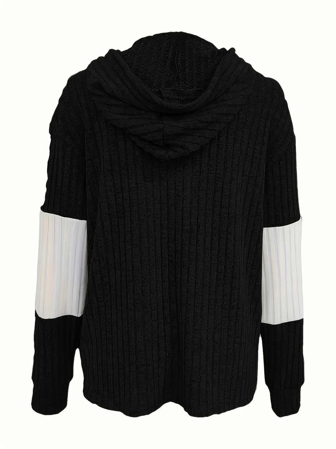 Przytulny blok kolorów Zip-Up bluza z kapturem
