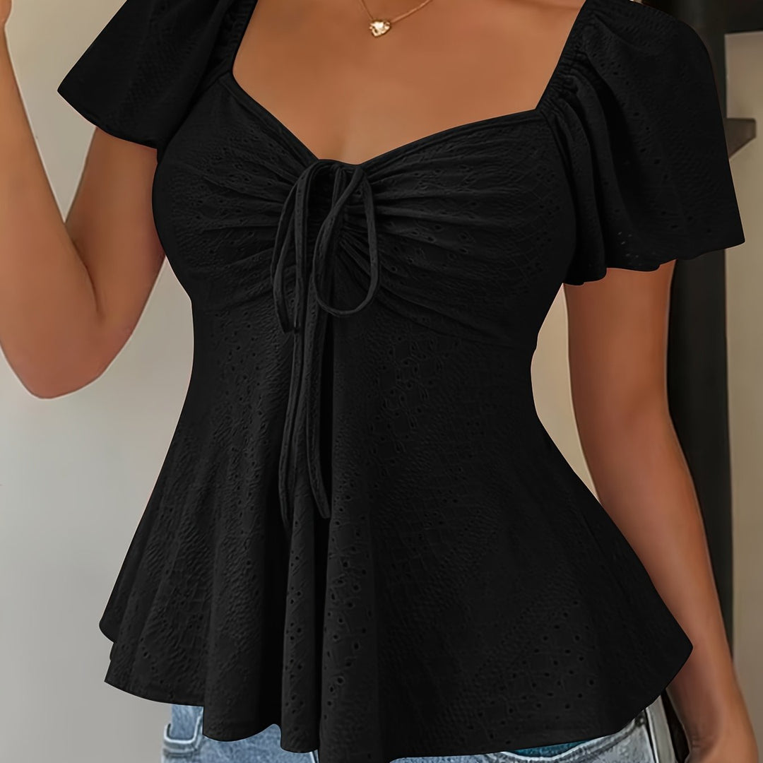 Flutter-Sleeve peplum top