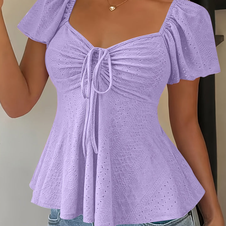 Flutter-Sleeve peplum top