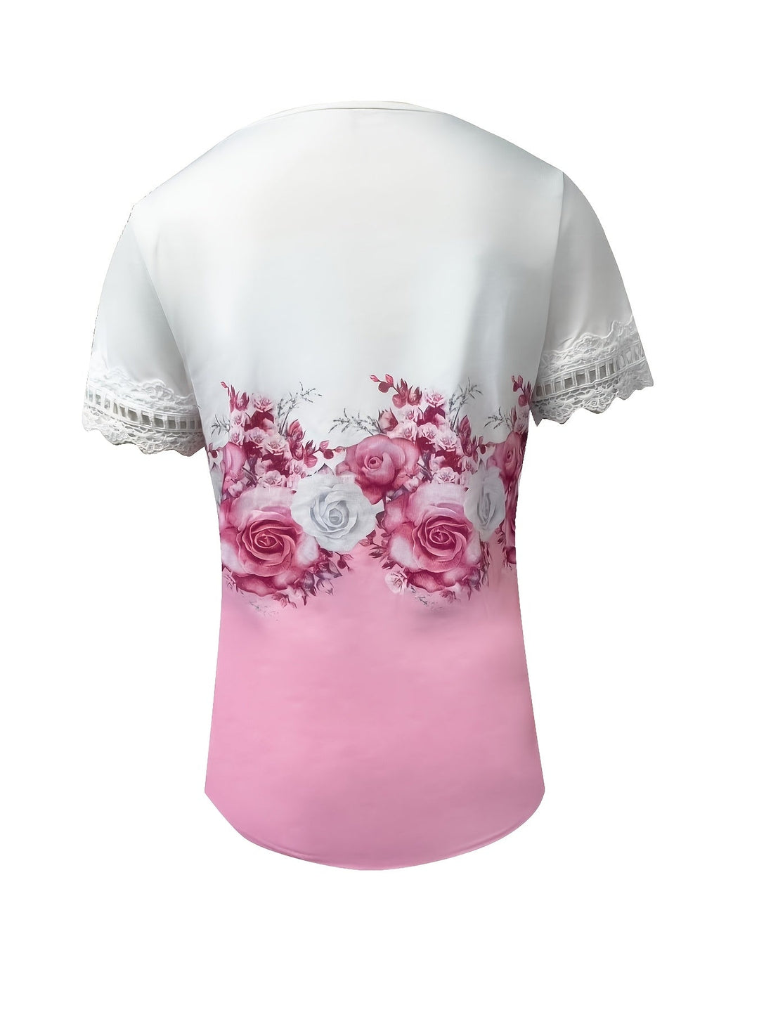 Obszyty koronką kwiatowy top
