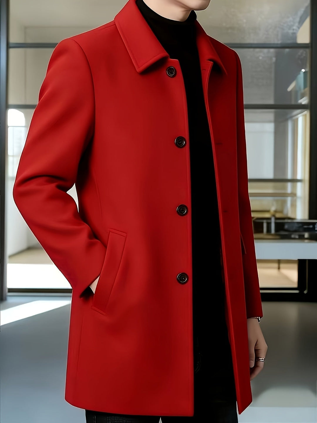 Elegancki Single-Breasted Overcoat