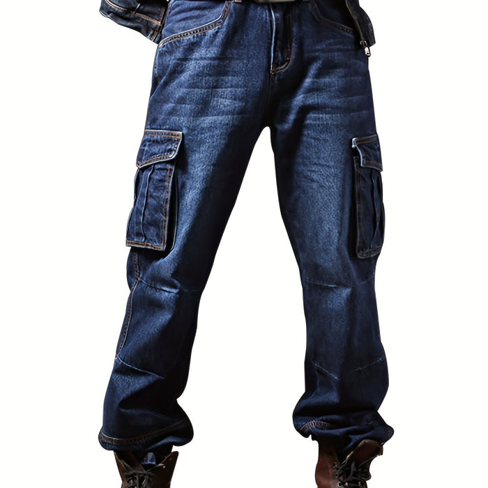 Solidny Multi-Pocket spodnie cargo
