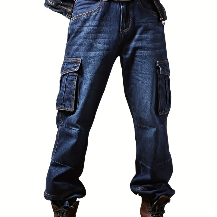 Solidny Multi-Pocket spodnie cargo