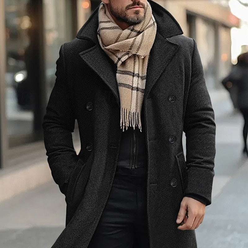 Elegancki Double-Breasted Overcoat