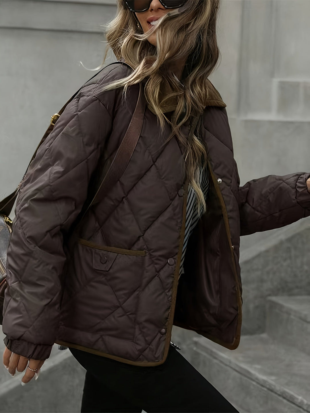 Diamond-pikowany Padded kurtka
